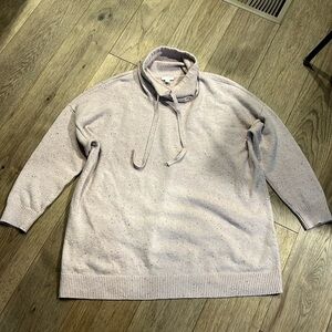 J JILL | purejill cotton blend speckled cowl neck sweater, size 2X